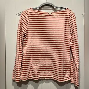 J. Crew beige and red striped shirt size medium